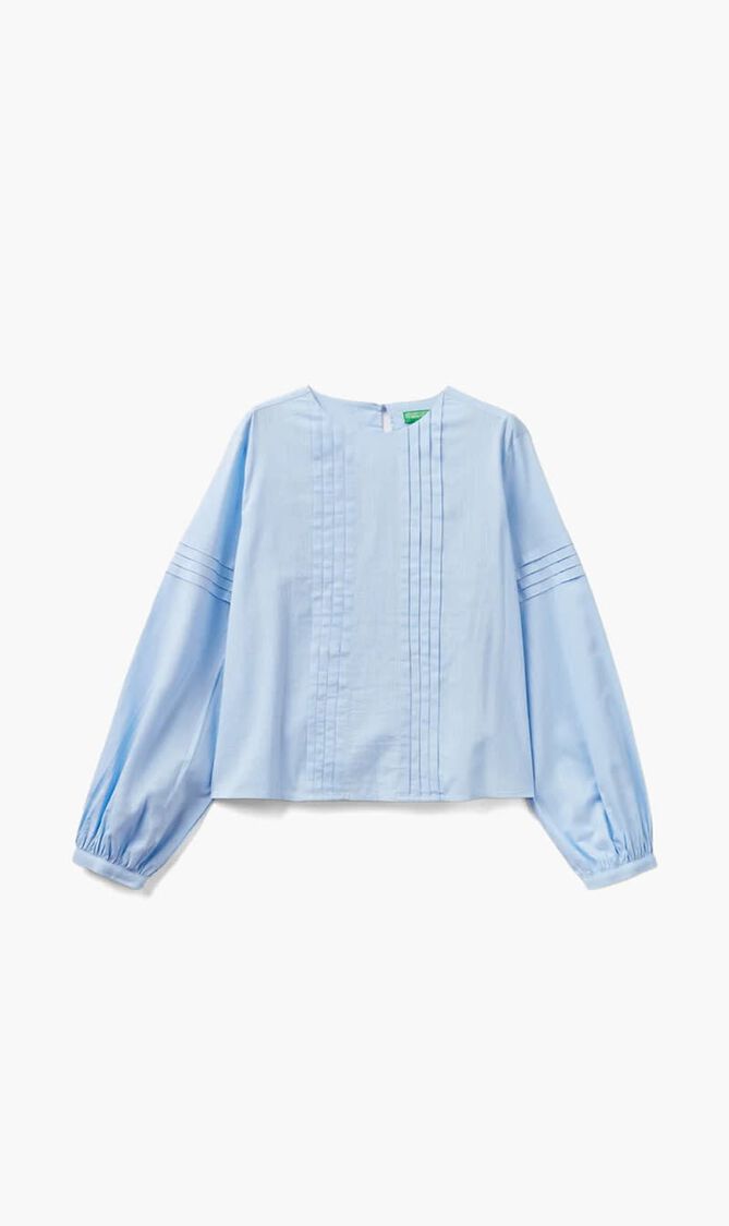 Pleated Blouse in Viscose Blend