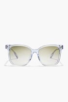 CLEAR FRAME WITH LIGHT BROWN GRADIENT LIGHT GREEN LENS 53