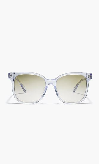CLEAR FRAME WITH LIGHT BROWN GRADIENT LIGHT GREEN LENS 53