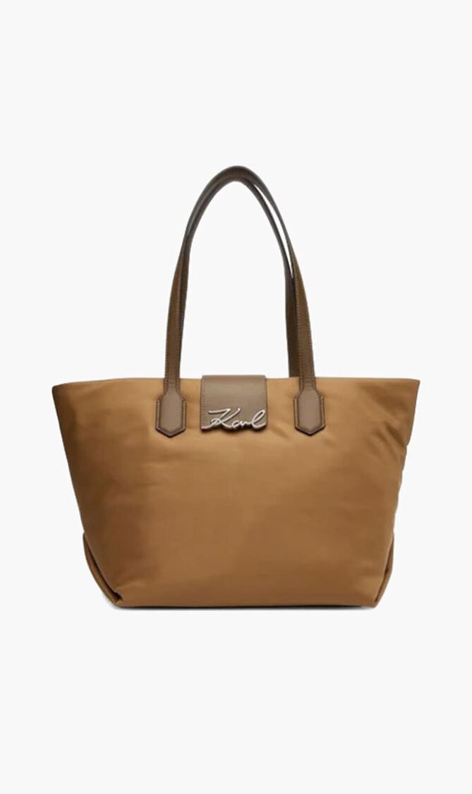 K/Signature Nylon Medium Tote Handbag
