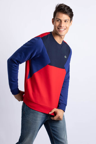 Colorblock Cotton Fleece Tennis Sweatshirt