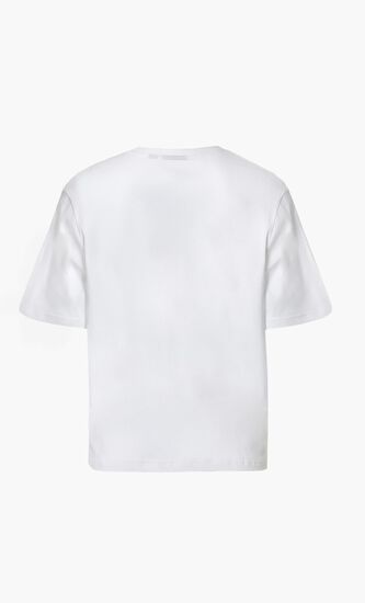 Cropped T-shirt with Angled Graphic