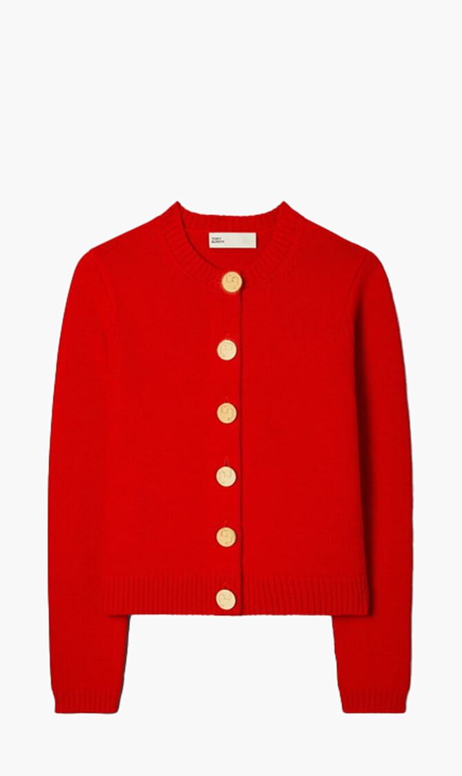 WOOL LOGO BUTTON CARDIGAN