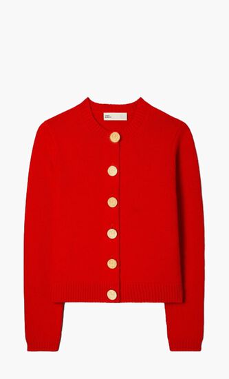 WOOL LOGO BUTTON CARDIGAN
