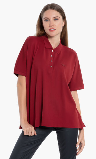 Relax Fit Flowing Stretch Cotton Polo Shirt