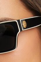 BLACK/IVORY FRAME WITH DARK GREY POLAR LENS 53