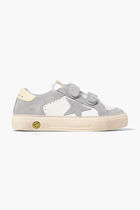 MAY SCHOOL LEATHER AND SUEDE UPPER SUEDE TOE AND STAR LEATHER HEEL