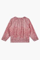 Heart-Print Crew Neck Blouse