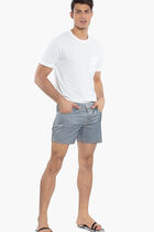 Flat Belt Solid Swim Shorts