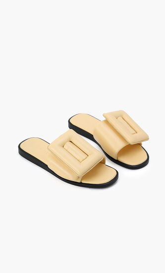 Puffy Belt Buckle Sandals