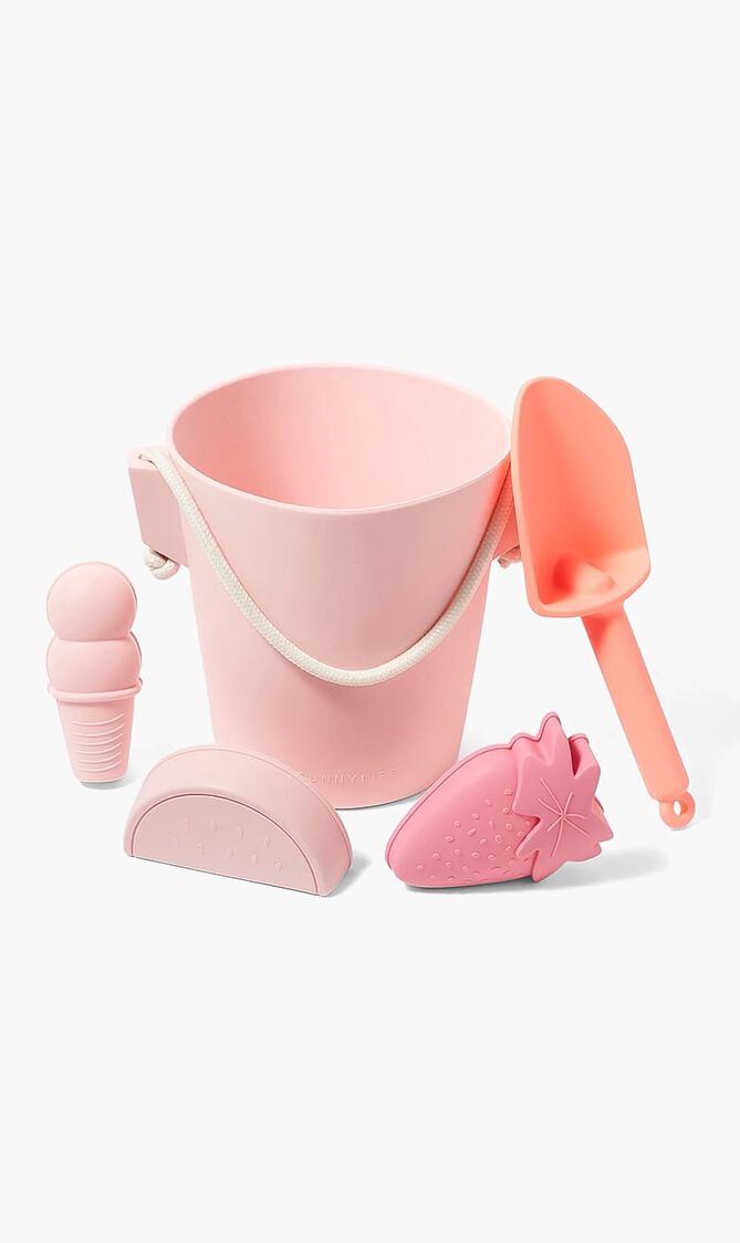 SILICONE BUCKET & SPADE SET PINK