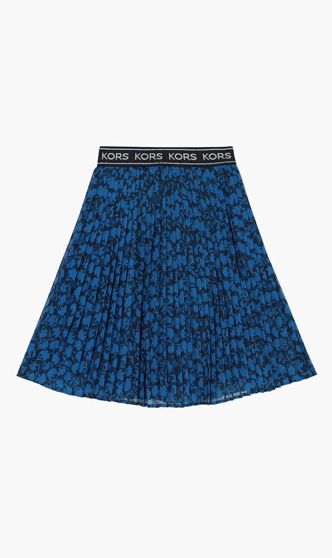 Pleated Floral Skirt