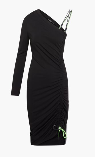 CORD DETAIL JERSEY DRESS