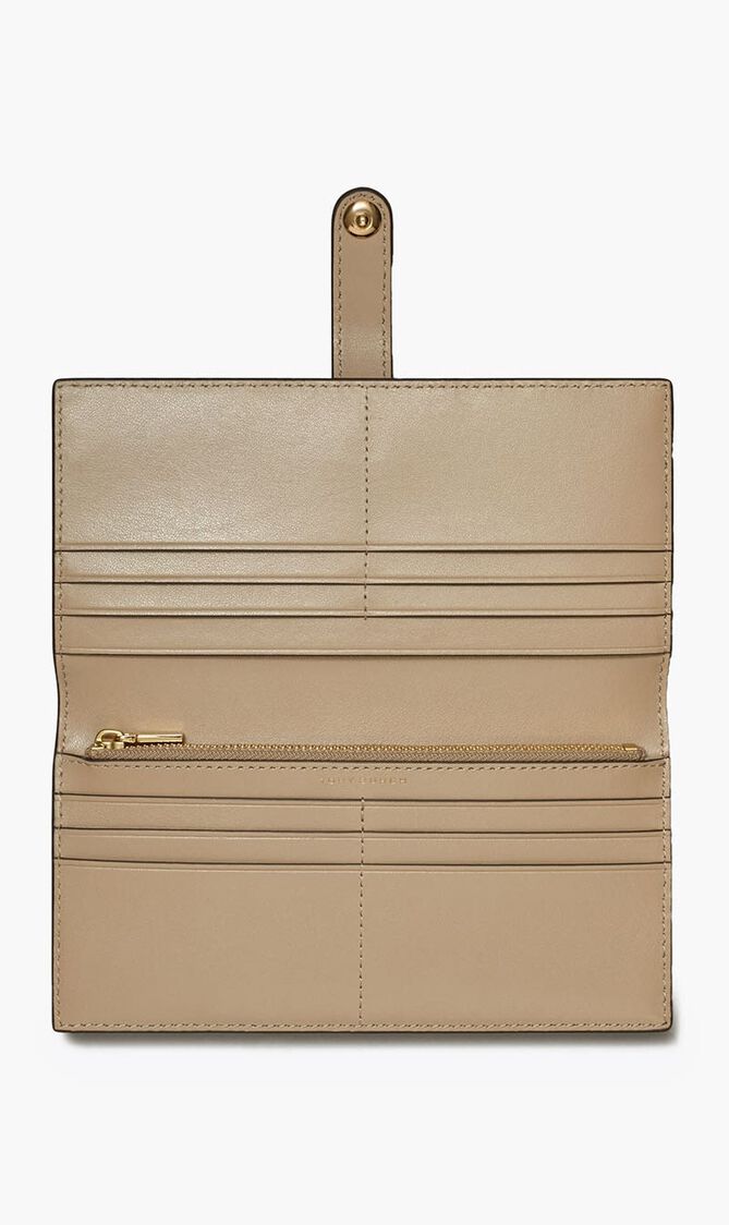 T Monogram Zip Slim Wallet