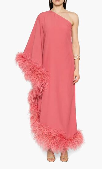 Feather Trim Dress