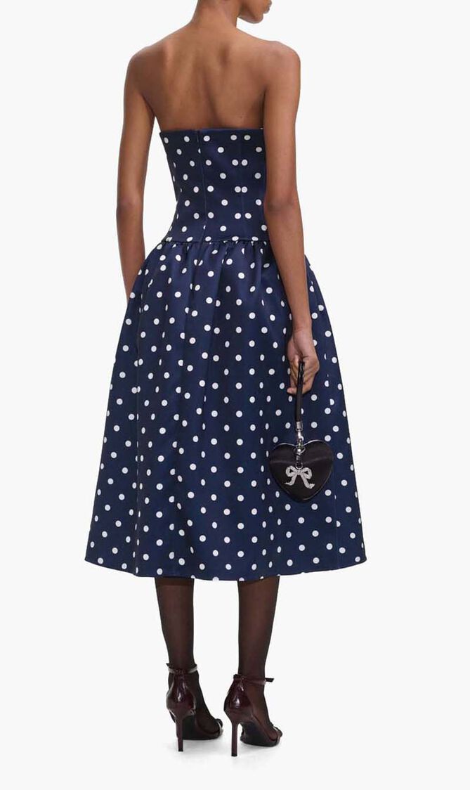 Polka Dot Satin Midi Dress