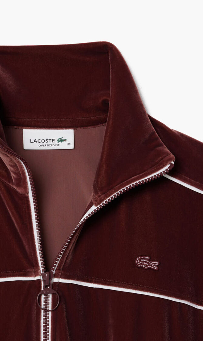 Oversized Zipped Velvet Sweatshirt