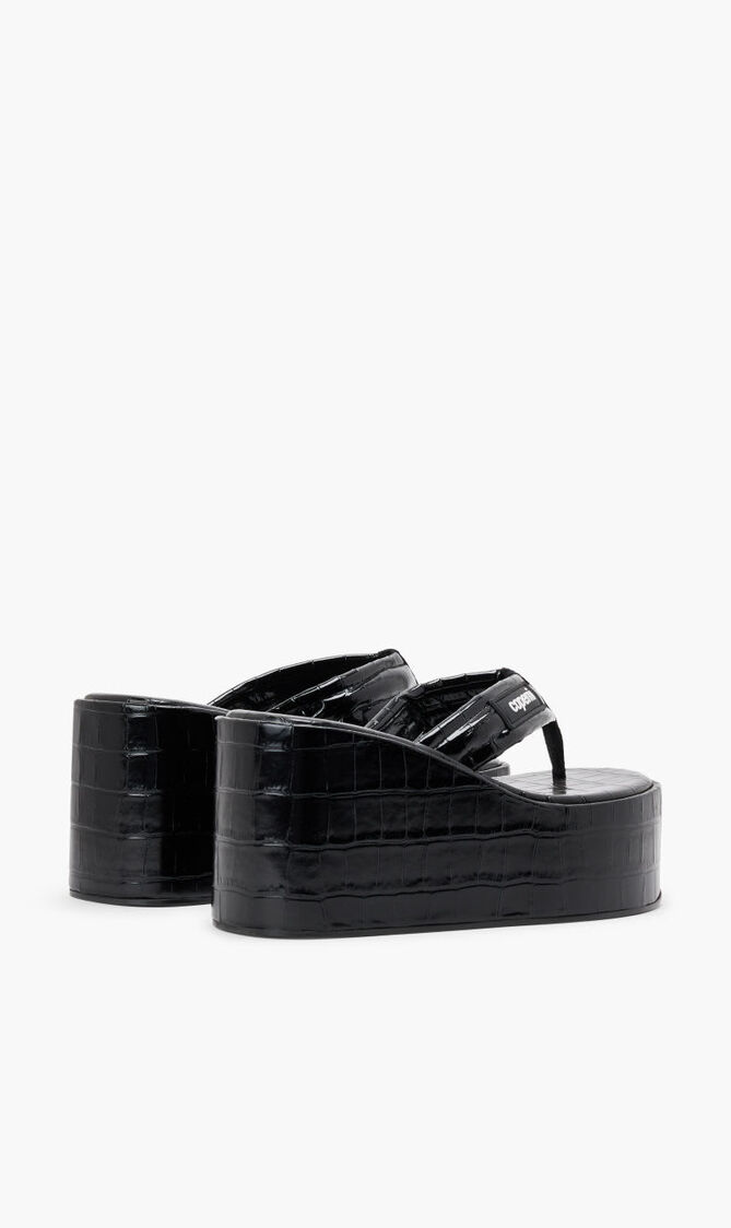 CROCO BRANDED WEDGE SANDAL