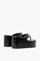 CROCO BRANDED WEDGE SANDAL