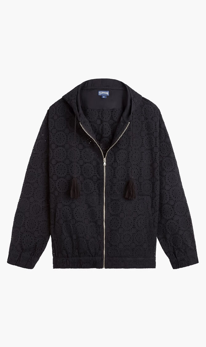 Broderies Anglaises Cotton Hooded Sweat Shirt