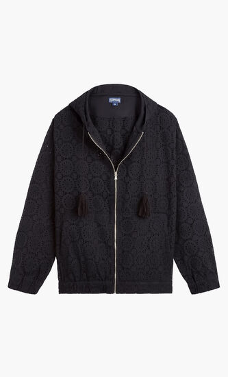 Broderies Anglaises Cotton Hooded Sweat Shirt