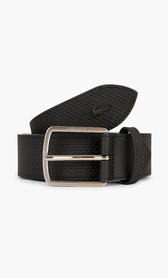 Engraved Buckle Leather Belt