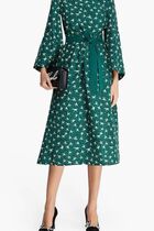 Logo Print Silk Midi Dress