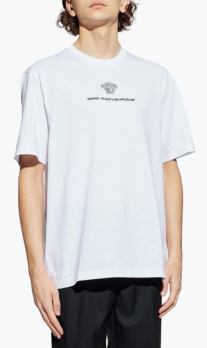T-SHIRT COMPACT COTTON JERSEY FABRIC + MEDUSA BRANDING EMBROIDERY