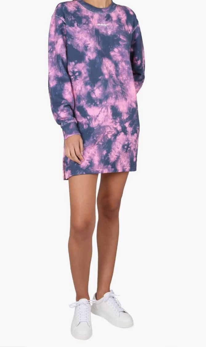 AOP TIE DYE ARROW SWEATDRESS PINK BLUE