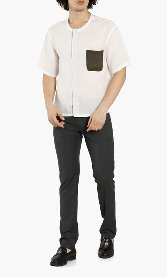 Linen Contrast Pocket Shirt