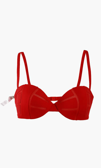 Mesh Cut-Out Bikini Top