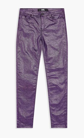 SHINY SKINNY DENIM PANTS