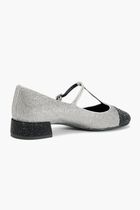 Cap-Toe T Strap Pav&eacute; Ballet Pumps