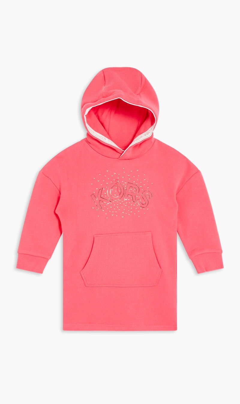 Buy MICHAEL KORS Pink Logo Hooded Dress for N A 0.0 The Deal Outlet