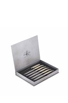 طقم من سكاكين المائدة بمقابض من الأكريليك - 6 سكاكين