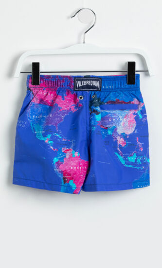 World Map Print Swim Trunks