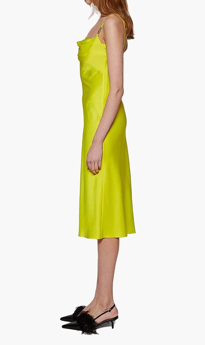 Barocco Lace Cowl Midi Dress