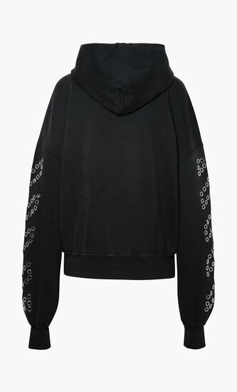 EYELET DIAGS OVER HOODIE BLACK NO COLOR