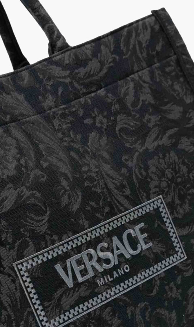 LARGE TOTE EMBROIDERY JACQUARD BAROCCO+CALF