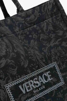 LARGE TOTE EMBROIDERY JACQUARD BAROCCO+CALF