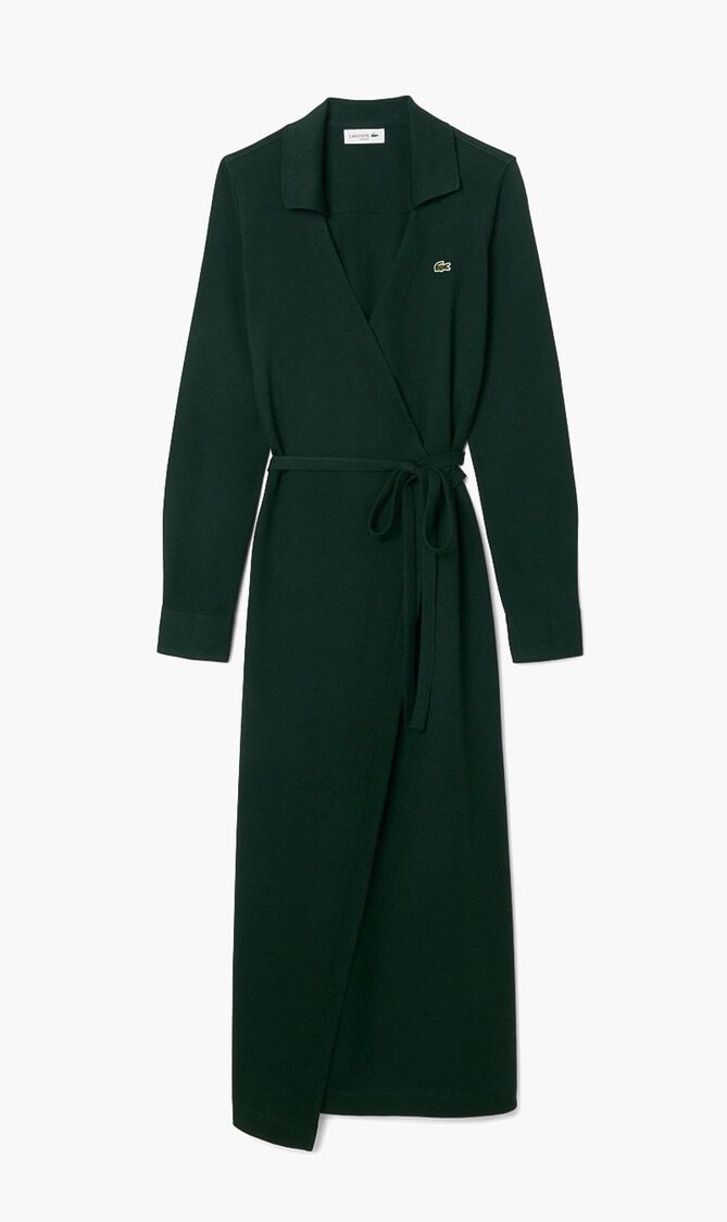 Slim Fit Polo Collar Wrap Dress