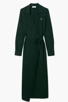 Slim Fit Polo Collar Wrap Dress