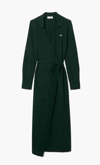 Slim Fit Polo Collar Wrap Dress