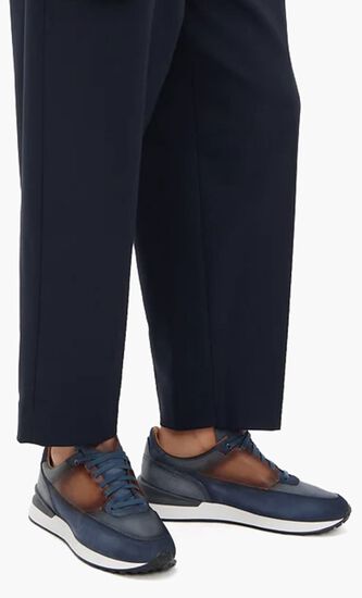 Lace-up two-toned sneakers