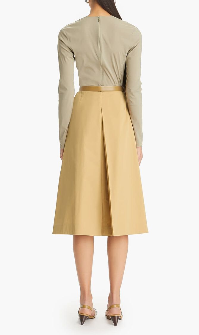 PLEATED POPLIN SKIRT