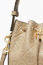 T Monogram Leather Mini Bucket Bag