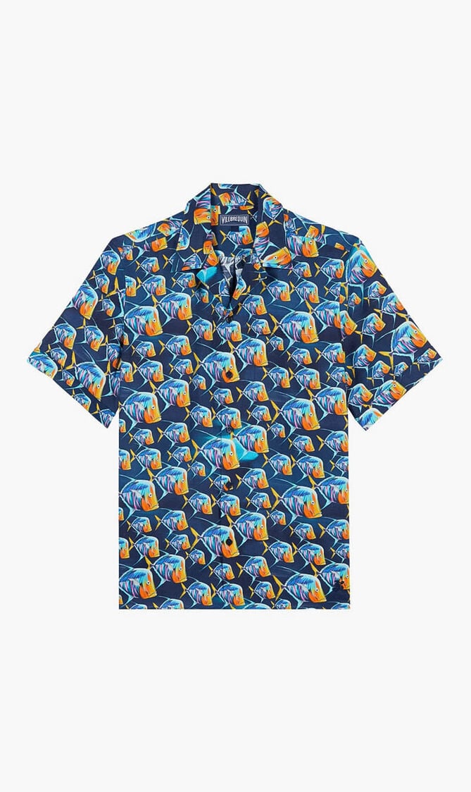 Piranha Print Bowling Shirt