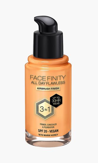 Max Factor Facefinity All Day Flawless. Liquid Foundation. 3 In 1. 078 Warm Honey. 30 Ml