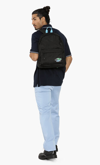 Embroidered Croco Patchwork Backpack