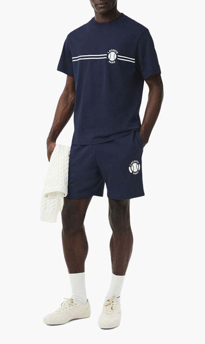 Regular Fit 3d Print Fleece Shorts